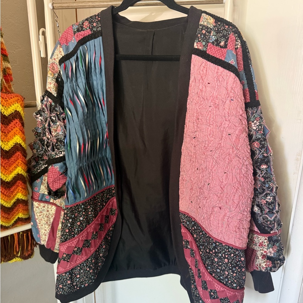 Colorful Patchwork Blazer Jacket - image 1